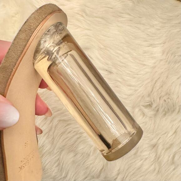 Zara Basic Collection Beige Vegan Clear Heeled Mules 7.5 - Picture 6 of 13